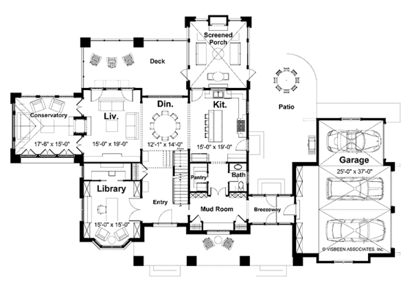 Home Plan - Classical Floor Plan - Main Floor Plan #928-55