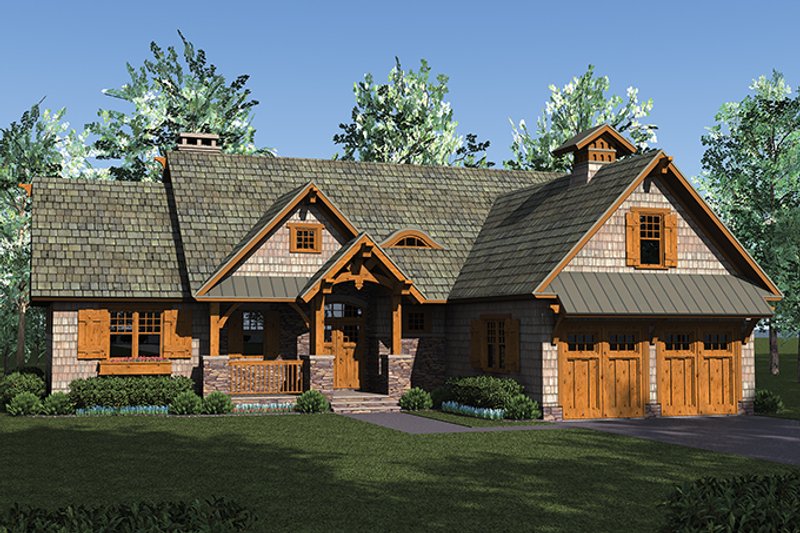 Architectural House Design - Craftsman Exterior - Front Elevation Plan #453-615