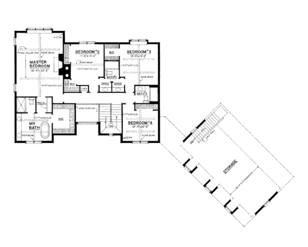 House Blueprint - Craftsman Floor Plan - Upper Floor Plan #1016-109