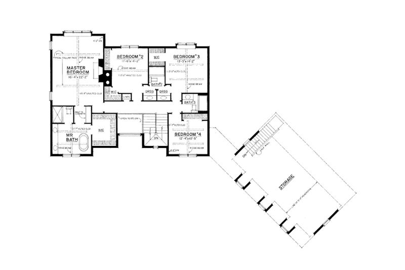 Home Plan - Floor Plan - Upper Floor for Craftsman House Plan #1016-109 - 4 bed, 3 bath