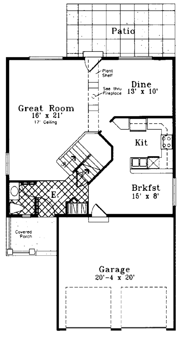 Home Plan - Country Floor Plan - Main Floor Plan #300-123