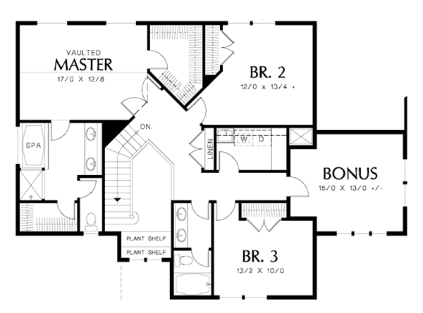 House Plan Design - Craftsman Floor Plan - Upper Floor Plan #48-809