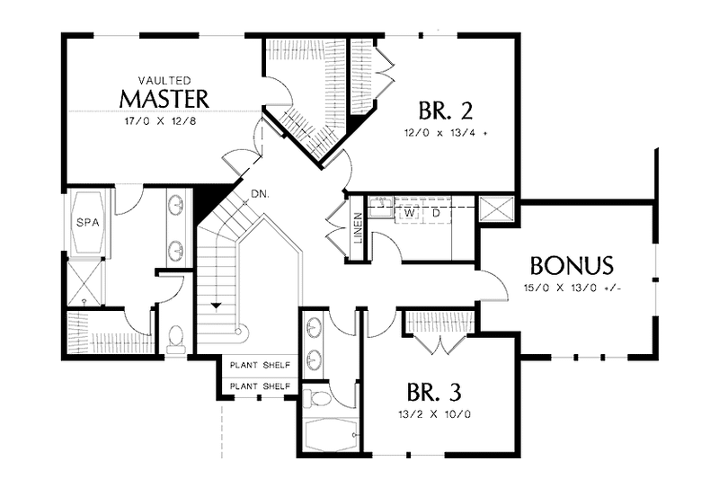 House Plan Design - Floor Plan - Upper Floor for Craftsman House Plan #48-809 - 3 bed, 2.5 bath