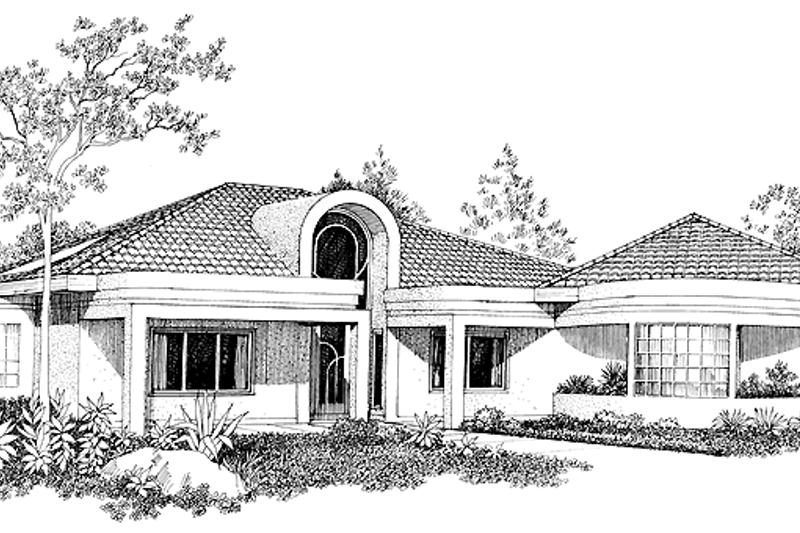 House Blueprint - Contemporary Exterior - Front Elevation Plan #72-906