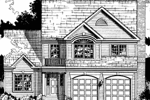 House Blueprint - Colonial Exterior - Front Elevation Plan #953-105