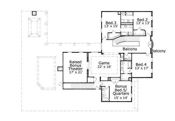 European Floor Plan - Upper Floor Plan #411-698