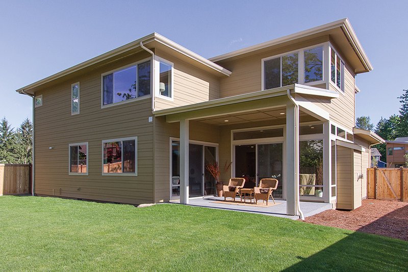 Architectural House Design - Exterior - Rear Elevation for Contemporary House Plan #132-564 - 4 bed, 3 bath
