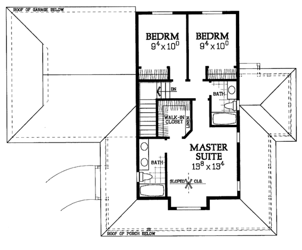 House Blueprint - Victorian Floor Plan - Upper Floor Plan #72-1110