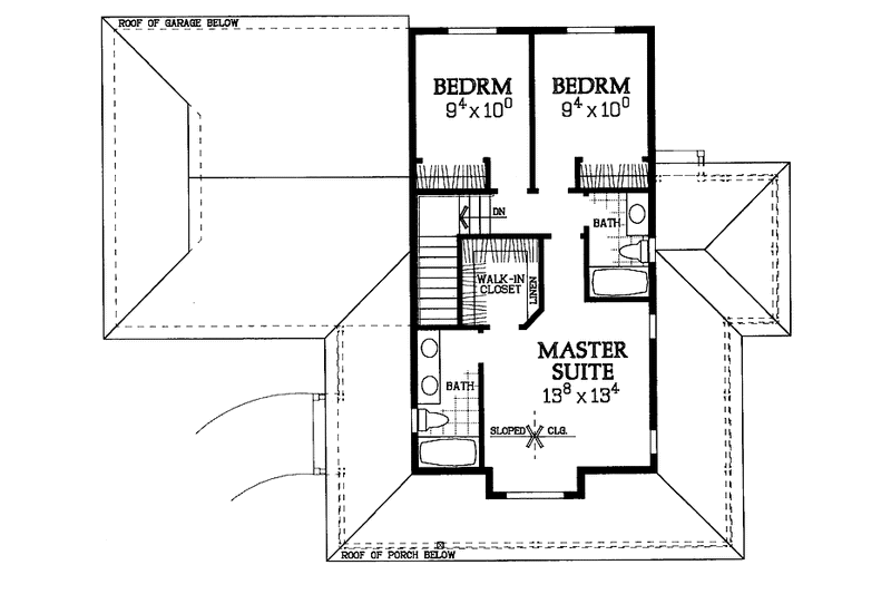 Home Plan - Floor Plan - Upper Floor for Victorian House Plan #72-1110 - 3 bed, 2.5 bath