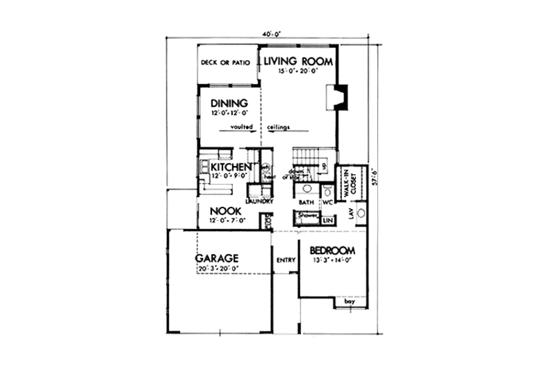 Home Plan - Floor Plan - Main Floor for Contemporary House Plan #320-1390 - 2 bed, 2 bath