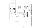 Colonial Style House Plan - 3 Beds 2.5 Baths 2361 Sq/Ft Plan #1053-43 Floor 