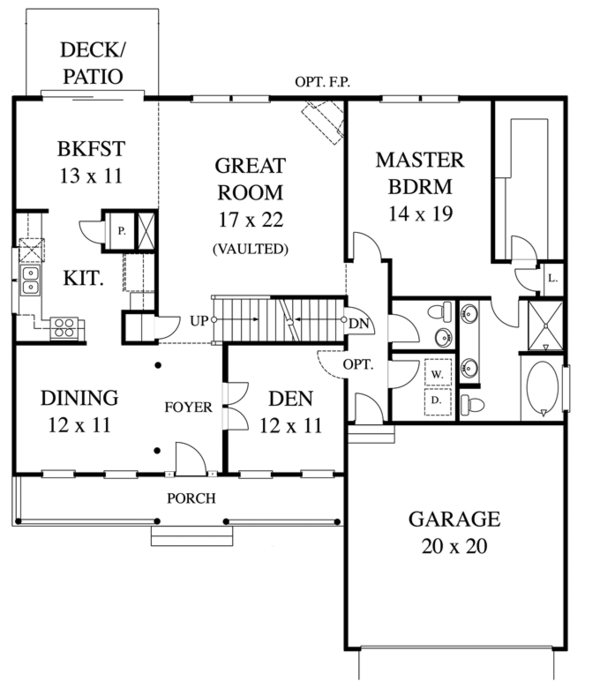 Home Plan - Colonial Floor Plan - Main Floor Plan #1053-43