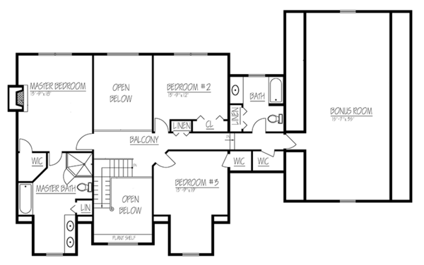 Dream House Plan - Colonial Floor Plan - Upper Floor Plan #1061-4