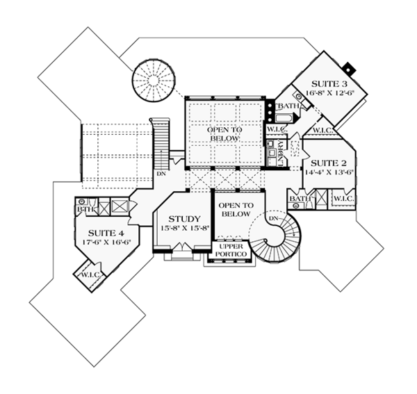 Architectural House Design - Mediterranean Floor Plan - Upper Floor Plan #453-617