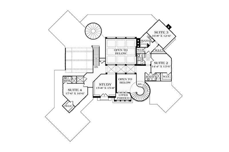 Dream House Plan - Floor Plan - Upper Floor for Mediterranean House Plan #453-617 - 5 bed, 6 bath