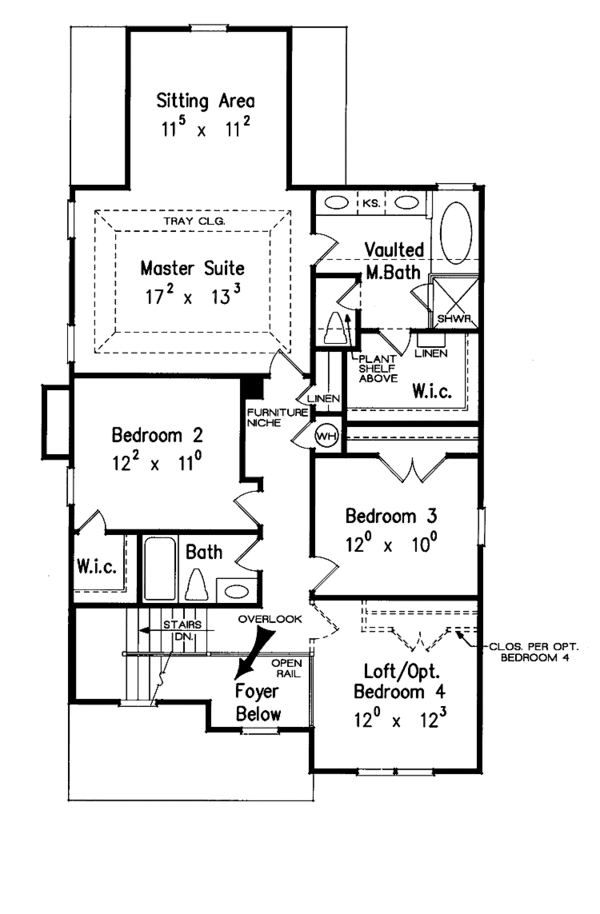 Dream House Plan - Country Floor Plan - Upper Floor Plan #927-728