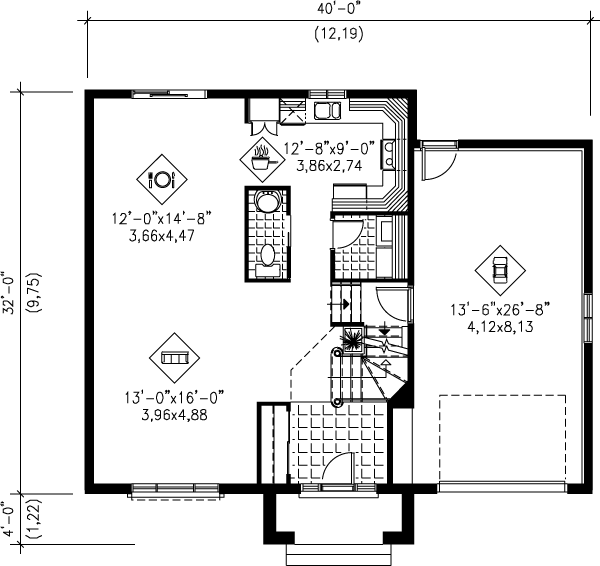 European Floor Plan - Main Floor Plan #25-214