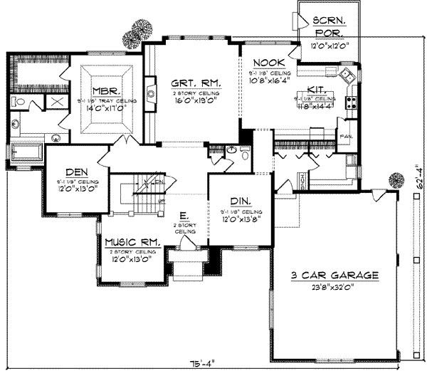 House Plan Design - European Floor Plan - Main Floor Plan #70-850