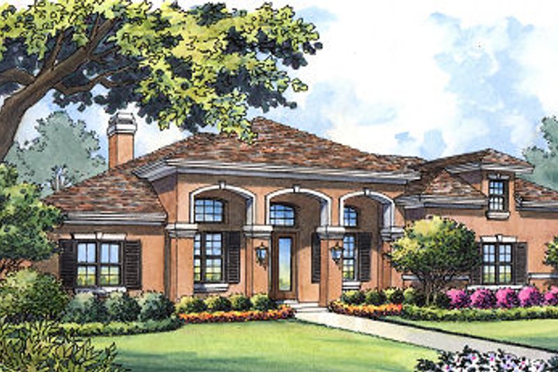 House Design - Mediterranean Exterior - Front Elevation Plan #417-313