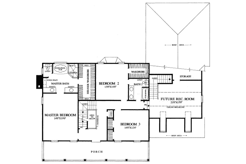 Dream House Plan - Floor Plan - Upper Floor for Colonial House Plan #137-194 - 3 bed, 3.5 bath