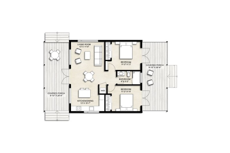 Cabin Style House Plan - 2 Beds 1 Baths 784 Sq/Ft Plan #924-24 ...