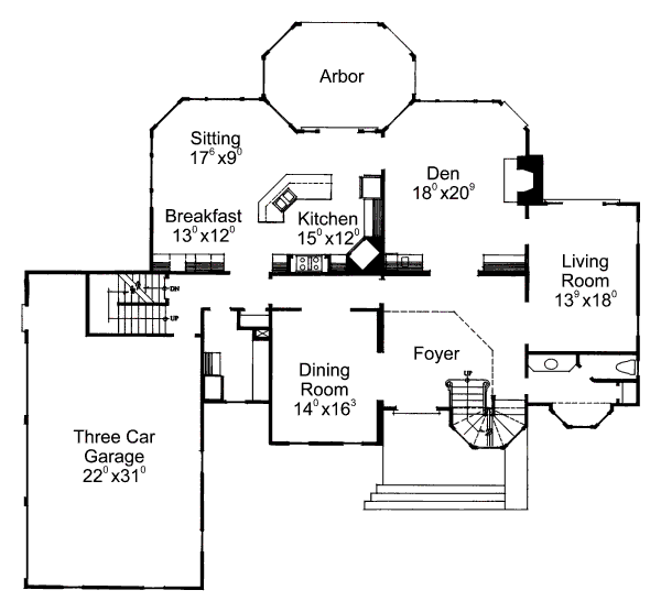 Dream House Plan - European Floor Plan - Main Floor Plan #429-10