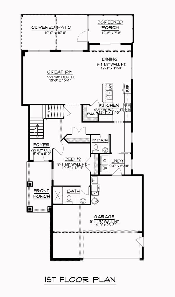 Craftsman Floor Plan - Main Floor Plan #1064-95