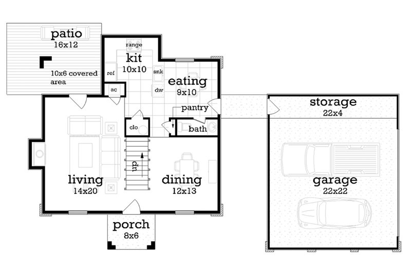 Dream House Plan - Floor Plan - Main Floor for Traditional House Plan #45-577 - 3 bed, 2.5 bath