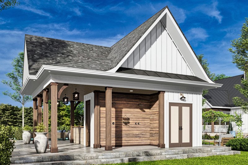 Architectural House Design - Exterior - Rear Elevation for Modern House Plan #54-578, 0 bath