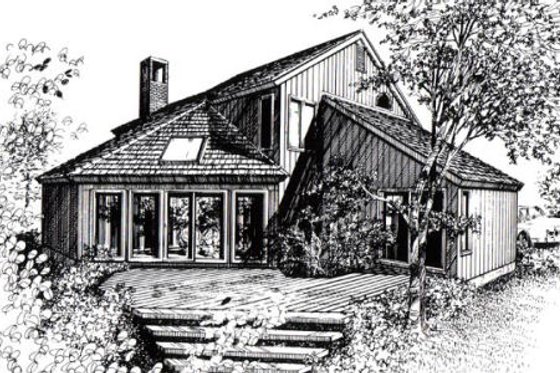 Exterior - Front Elevation for Contemporary House Plan #312-842 - 4 bed, 2 bath