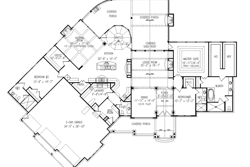 House Blueprint - Exterior - Front Elevation 4 for Modern House Plan #54-580 - 3 bed, 3 bath