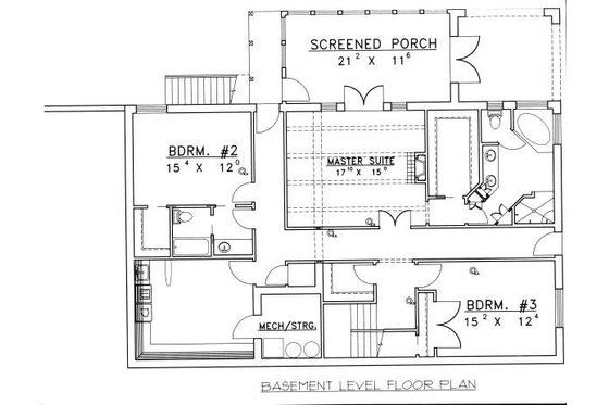 Floor Plan - Lower Floor House Plan #117-570 - 3 bed, 2.5 bath