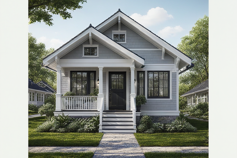 Dream House Plan - Exterior - Front Elevation 3 for Bungalow House Plan #515-49 - 2 bed, 1 bath