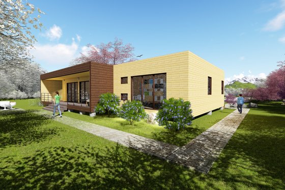Exterior - Front Elevation for Modern House Plan #549-3 - 4 bed, 2 bath