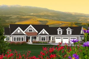 Ranch Exterior - Front Elevation Plan #70-1216