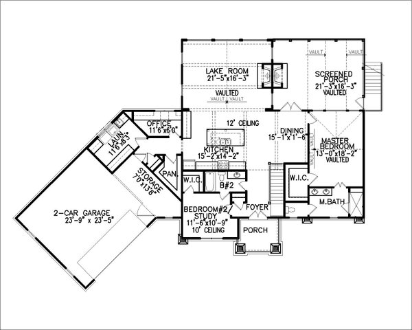 Ranch Floor Plan - Main Floor Plan #54-484