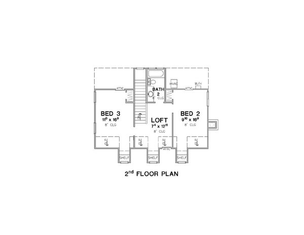Cabin Floor Plan - Upper Floor Plan #472-443