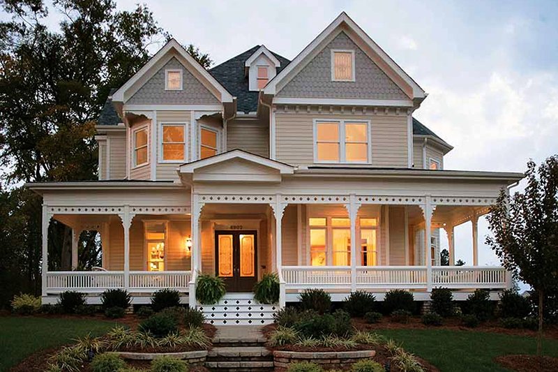 Architectural House Design - Victorian Exterior - Front Elevation Plan #410-104