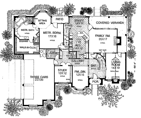 Architectural House Design - European Floor Plan - Main Floor Plan #310-601