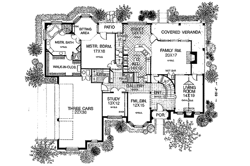 Home Plan - Floor Plan - Main Floor for European House Plan #310-601 - 4 bed, 3.5 bath