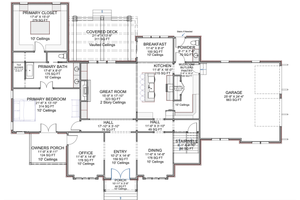 Floor Plan - Main Floor for Farmhouse House Plan #1116-26 - 4 bed, 4.5 bath