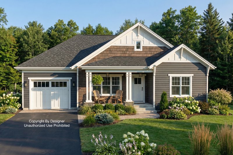 House Blueprint - Craftsman Exterior - Front Elevation Plan #51-1488