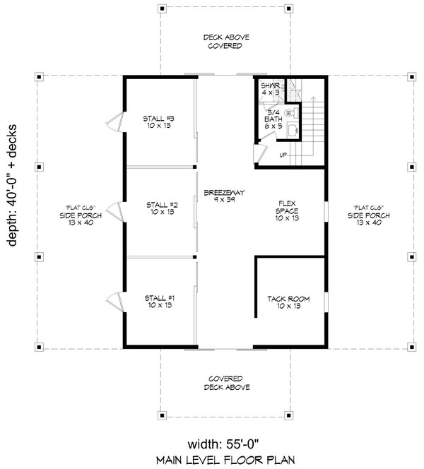 House Blueprint - Southern Floor Plan - Main Floor Plan #932-1323