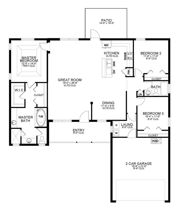 House Design - Ranch Floor Plan - Main Floor Plan #1058-182