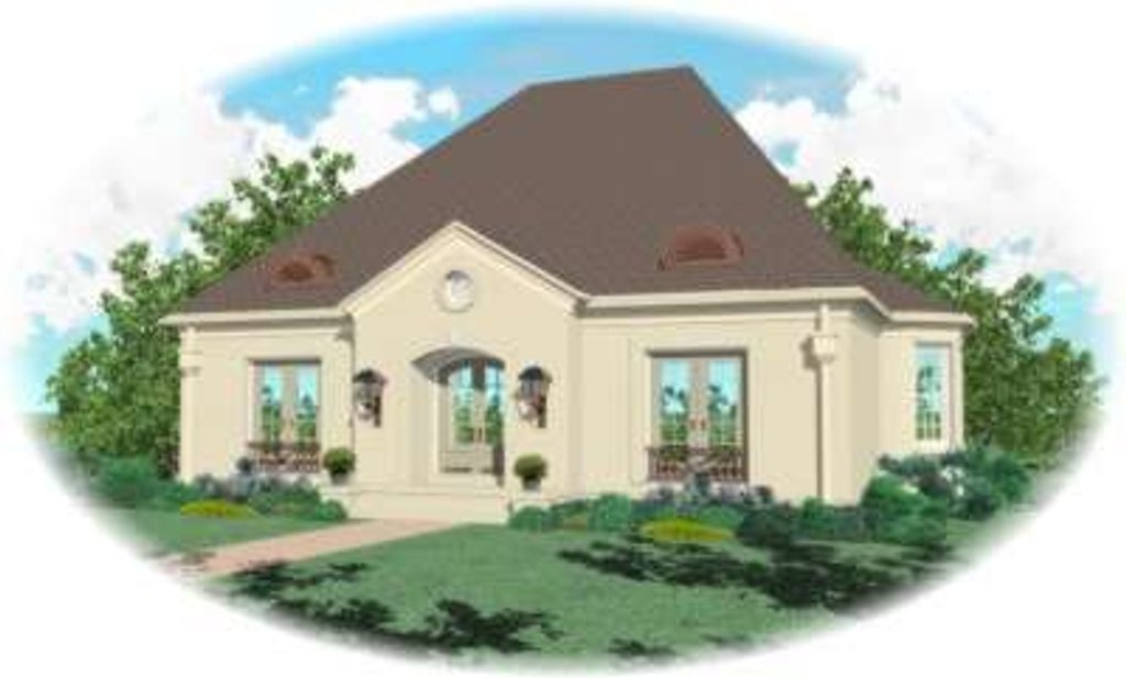 Exterior - Front Elevation 2 for European House Plan #81-1274 - 4 bed, 3 bath