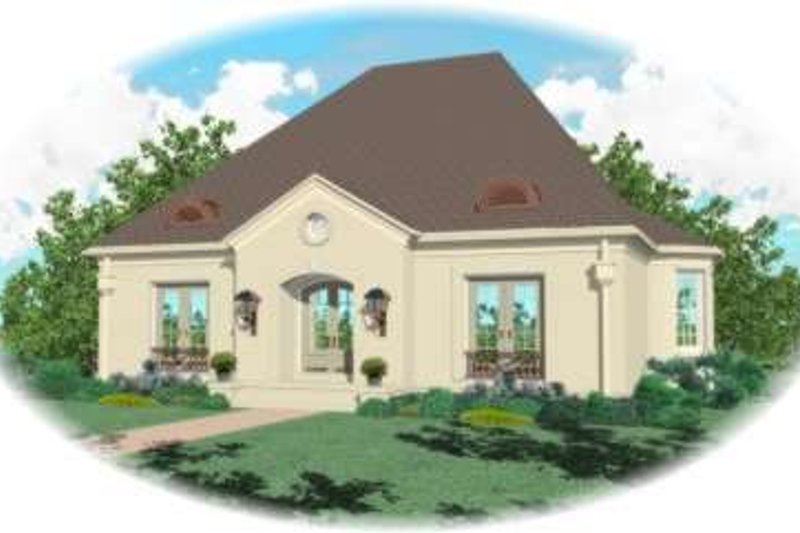 Exterior - Front Elevation 2 for European House Plan #81-1274 - 4 bed, 3 bath