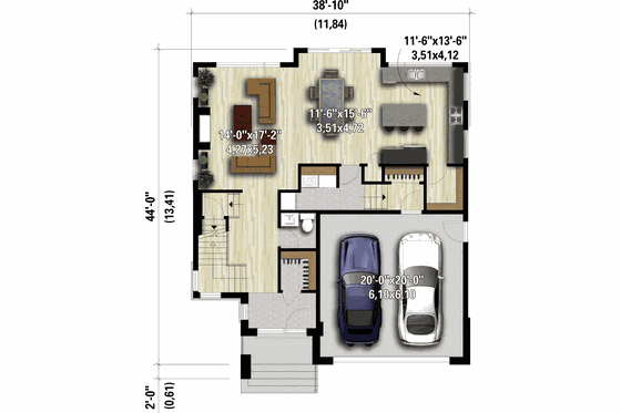 Floor Plan - Main Floor for Contemporary House Plan #25-4914 - 4 bed, 2.5 bath
