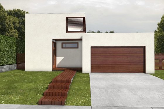 Exterior - Front Elevation 4 for Modern House Plan #497-22 - 2 bed, 2 bath