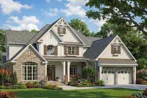 Craftsman Exterior - Front Elevation Plan #17-2133
