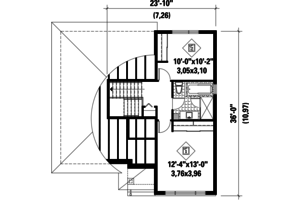 Floor Plan - Upper Floor for Contemporary House Plan #25-4296 - 2 bed, 1 bath